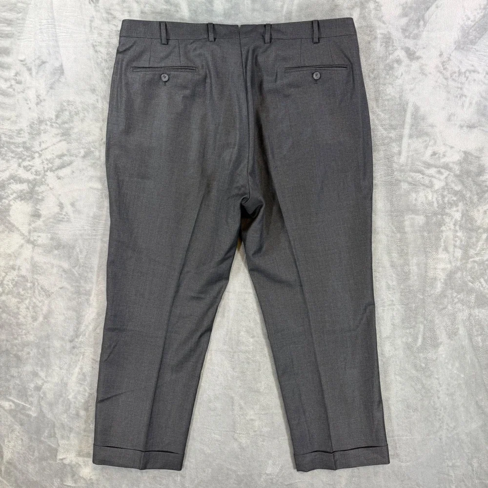 J‎ Hilburn Vitale Barberis Canonico Wool Pleated Dress Pants Men's 42x30 Gray
